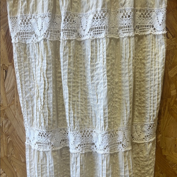 Vintage Cottagecore Peasant Cream Lace Crochet Trim Dress, No Brand, No Tags - Picture 10 of 13